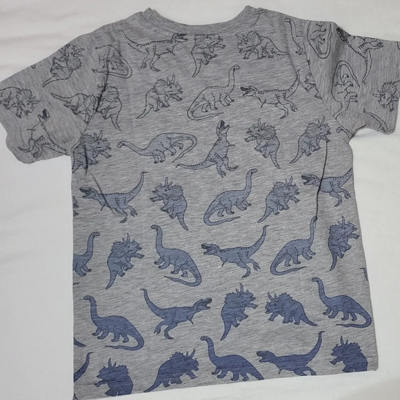 Sovereign Code Boys Gray Navy Blue Dinosaur Short Sleeve‎ Tshirt Size S (8) - Picture 2 of 3